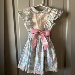 Vintage Polly Flinders Easter Dress T3 Floral Heirloom Dress Spring Pastel Party